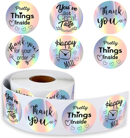 Round Holographic Business Laser Stickers