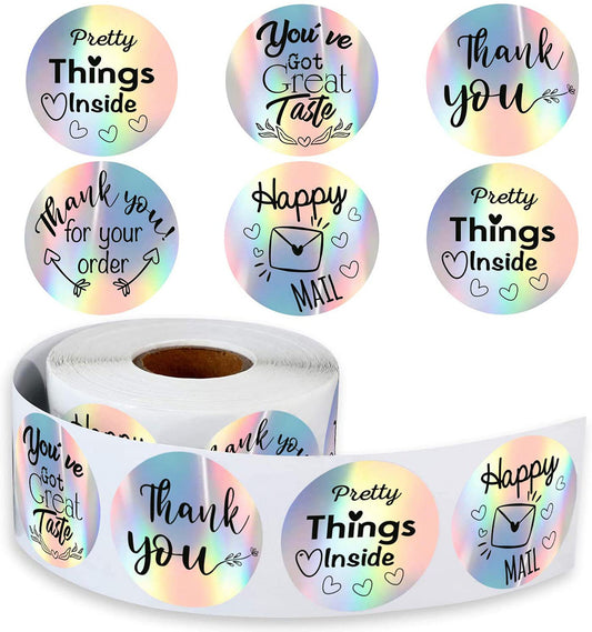 Round Holographic Business Laser Stickers
