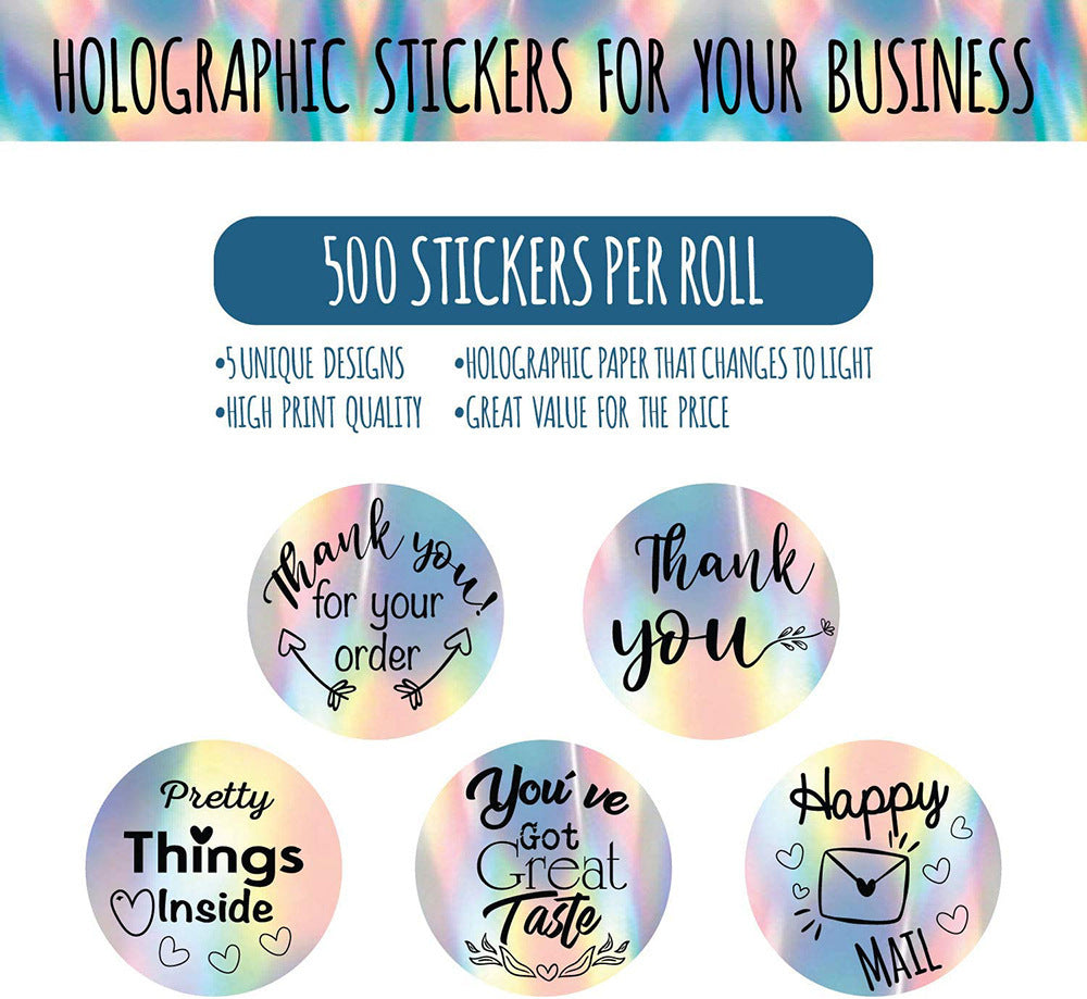 Round Holographic Business Laser Stickers