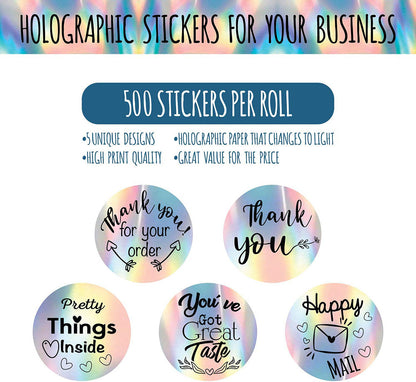 Round Holographic Business Laser Stickers