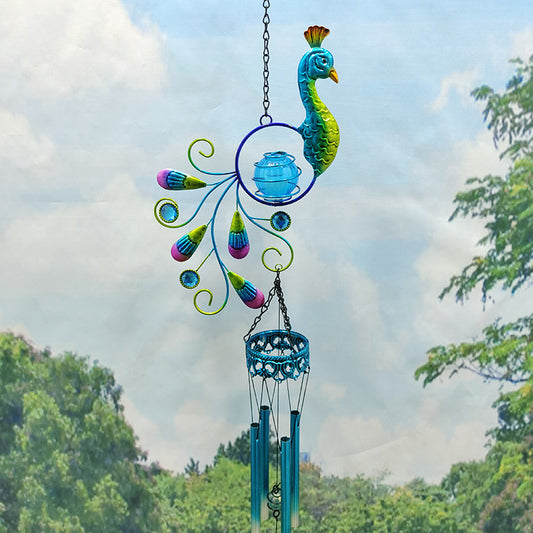 Peacock Solar Wind Chime