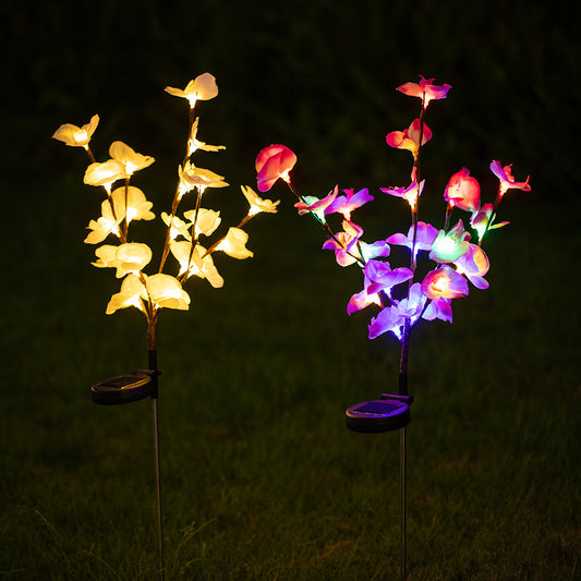 Solar Butterfly Orchid Garden Lights