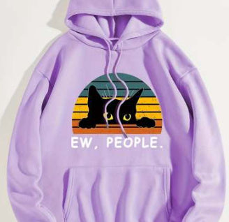 Women's Ew People Cat Hoodie