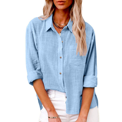 Women's Linen Button-Down Shirt