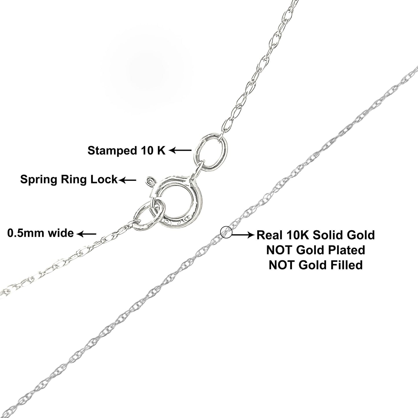 10K Rope Chain Necklace