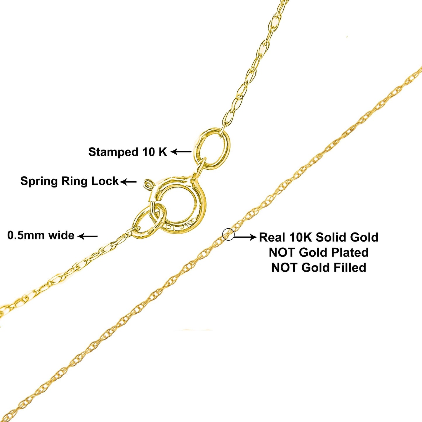 10K Rope Chain Necklace