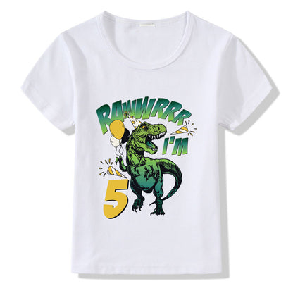 Boy's Dinosaur Birthday T-Shirt