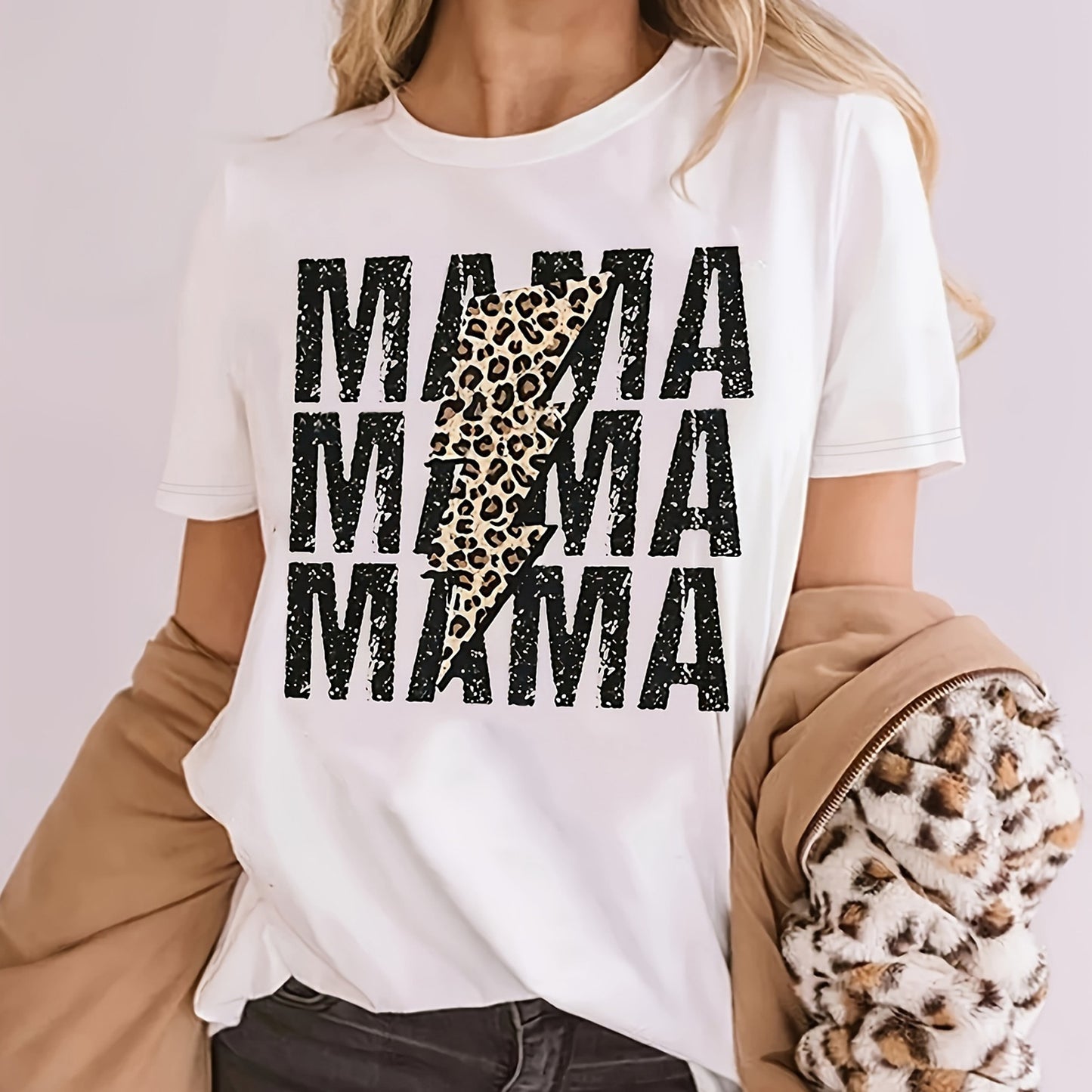Women's Round Neck Print T-shirt