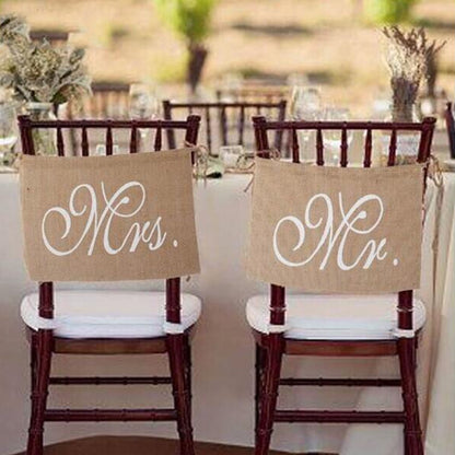 Bride & Groom Wedding Chair Decor