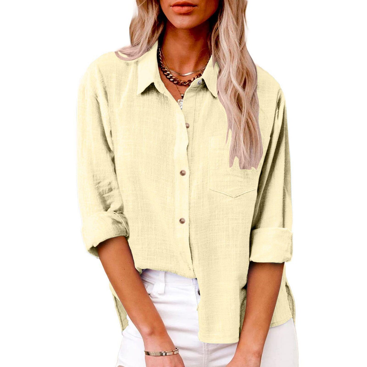 Women's Linen Button-Down Shirt