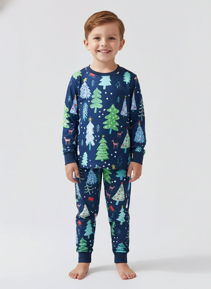 Rainbow Rascals Children's Christmas Tree Pajamas 2pcs set