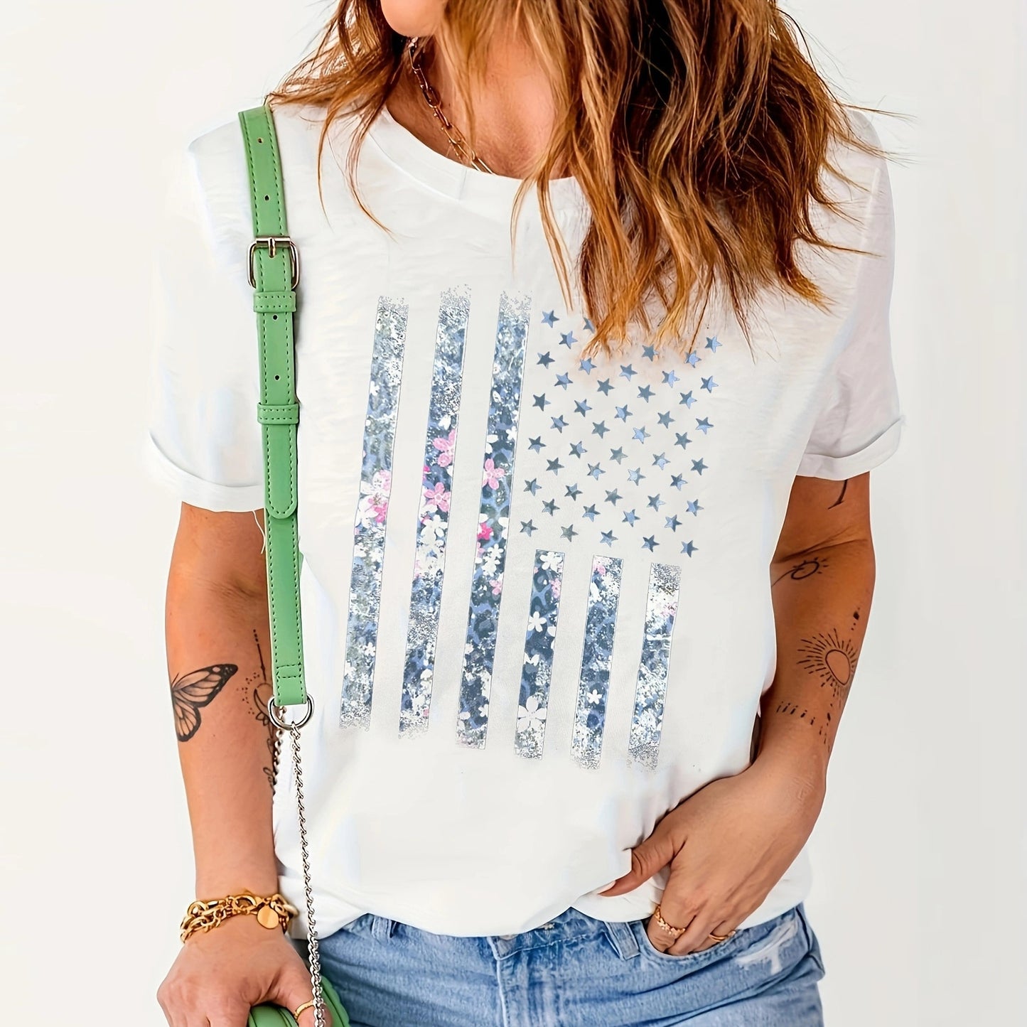 Women's Round Neck Print T-shirt