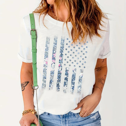 Women's Round Neck Print T-shirt