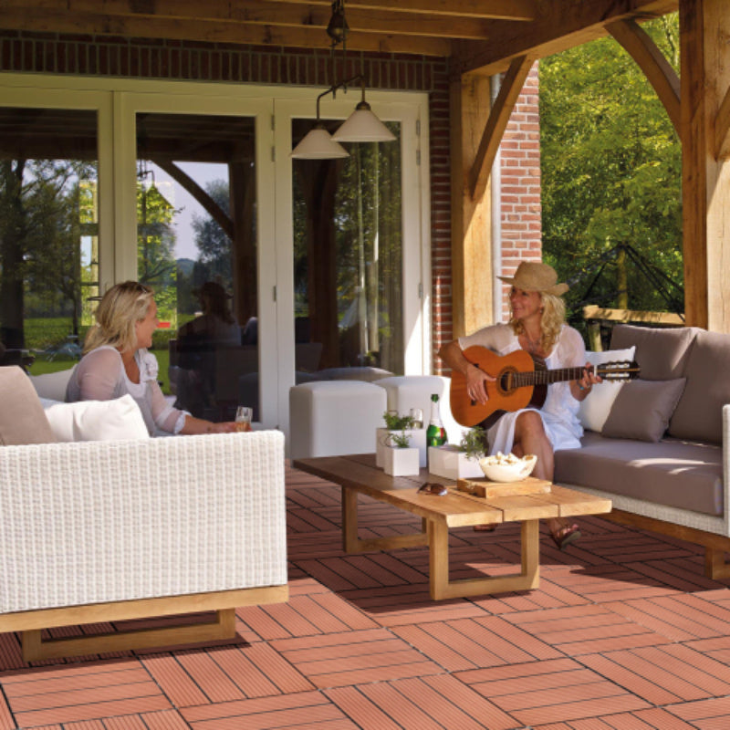 Plastic Interlocking Deck Tiles 44pk