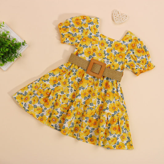 Girl's Yellow Flower Dress