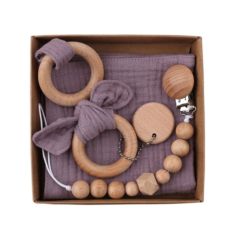 Baby Muslin Wooden Gift Sets