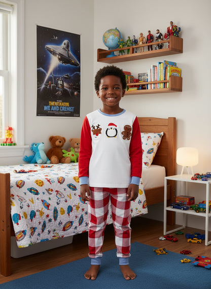 Children's Christmas Plaid Pajama 2pcs set