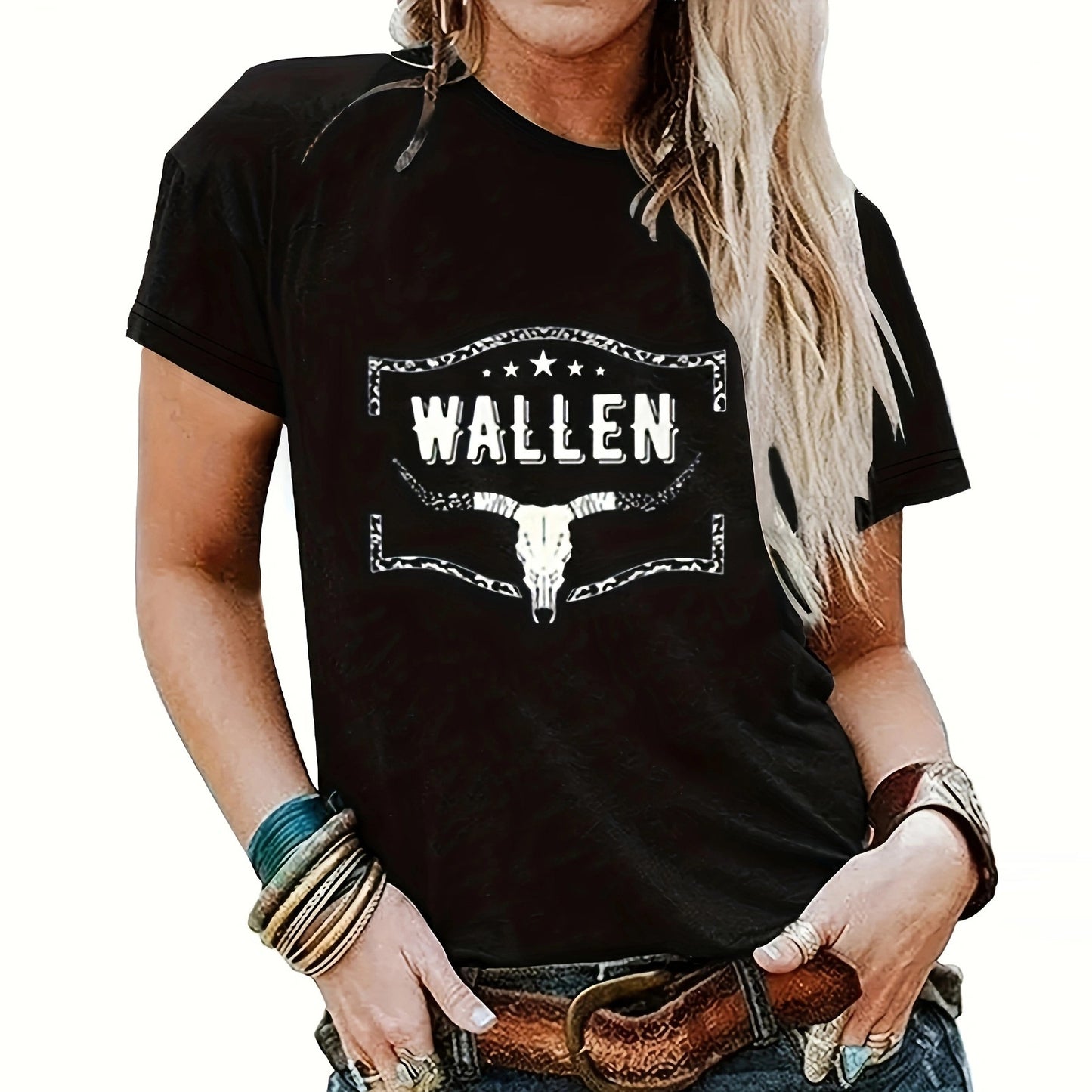 Women's Round Neck Print T-shirt