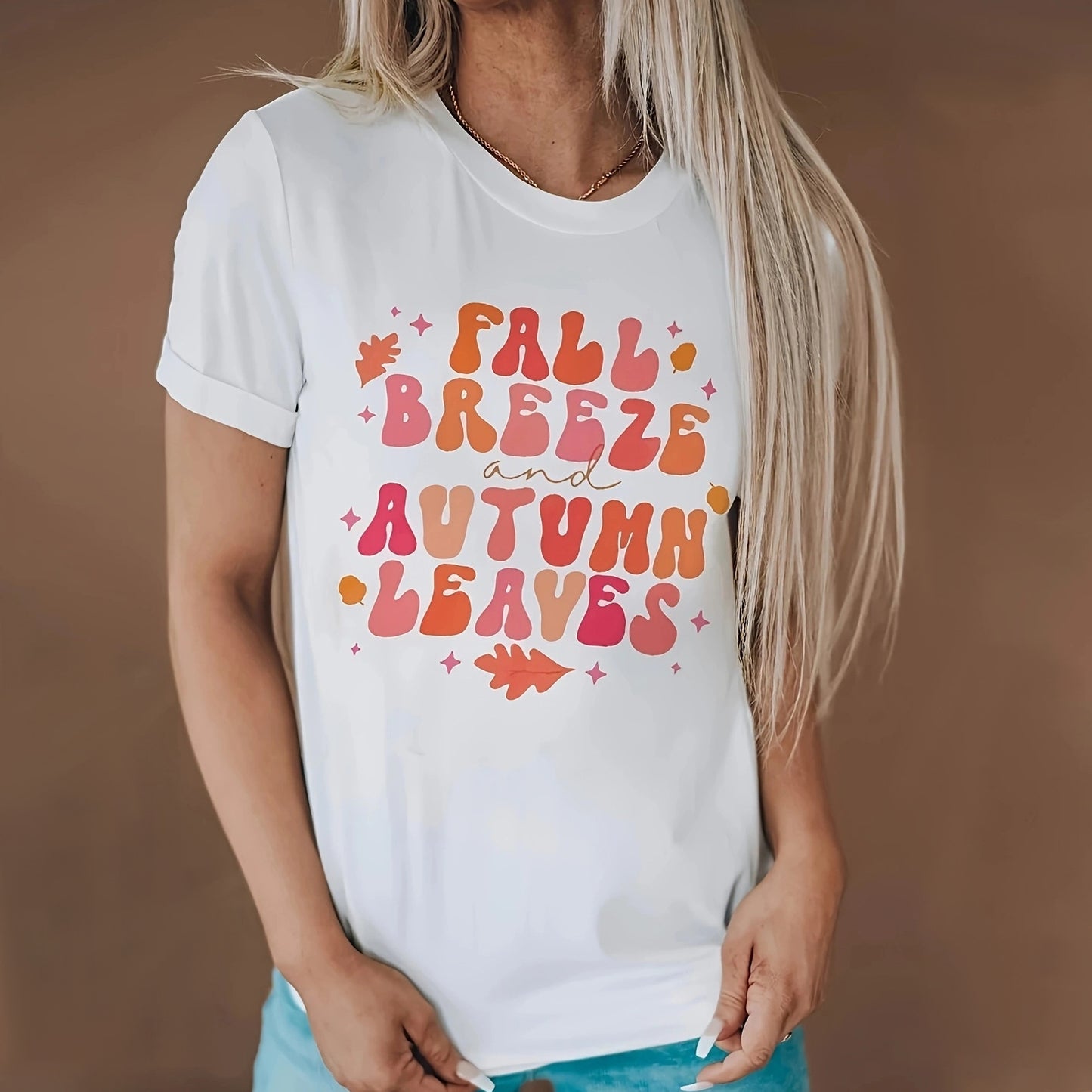 Women's Round Neck Print T-shirt
