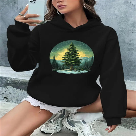 Women's Christmas Tree Snow Globe Hoodie