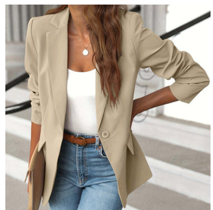 Women's Lapel Button Jacket
