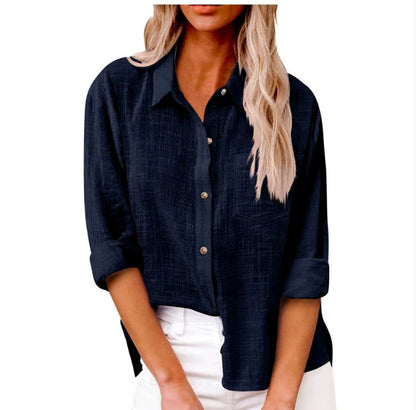 Women's Linen Button-Down Shirt