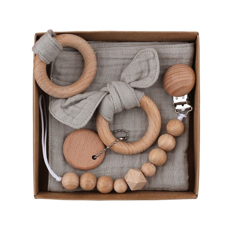 Baby Muslin Wooden Gift Sets
