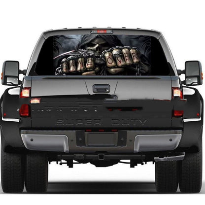 Game Over Skull Fist Rear Window Decal