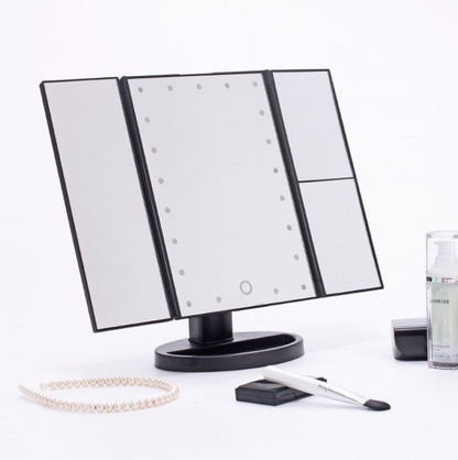 Compact Three-Sided Foldable Beauty Mirror