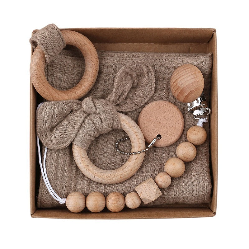 Baby Muslin Wooden Gift Sets