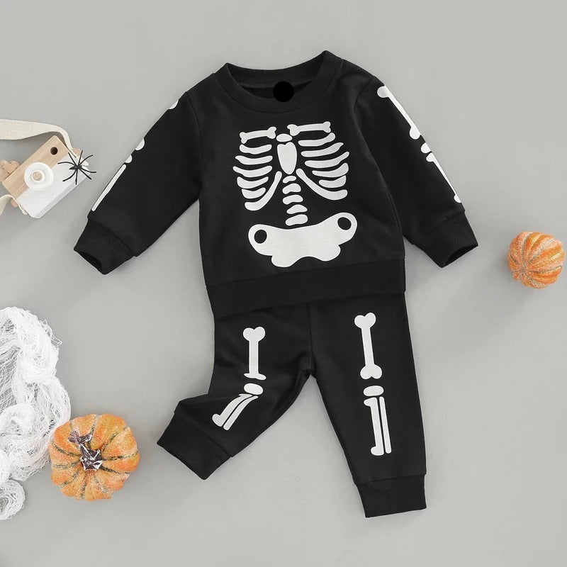 Baby's Skeleton Sweatsuit Outfit 2pcs set