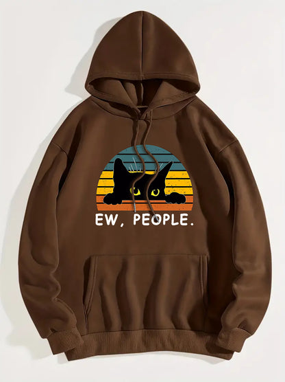 Women's Ew People Cat Hoodie