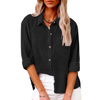 Women's Linen Button-Down Shirt