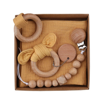 Baby Muslin Wooden Gift Sets