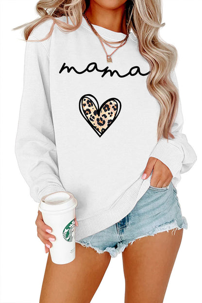Mama Leopard Heart Sweatshirt