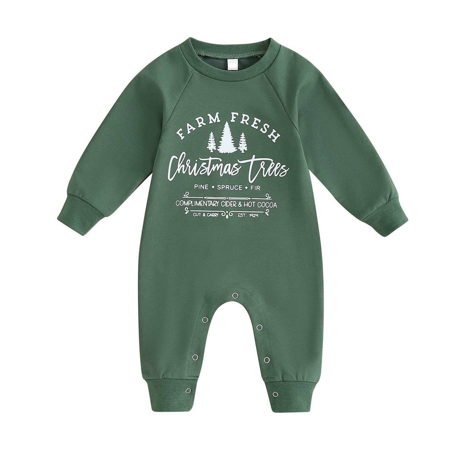 Baby's Farm Fresh Christmas Trees Romper