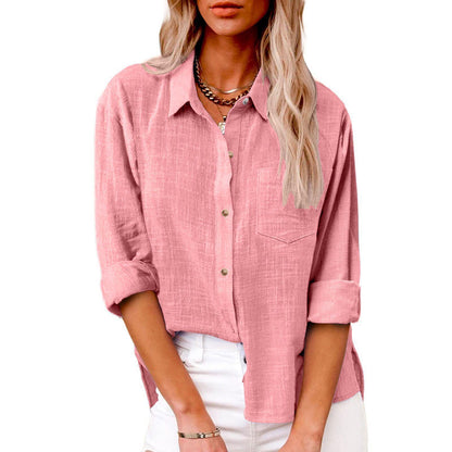 Women's Linen Button-Down Shirt