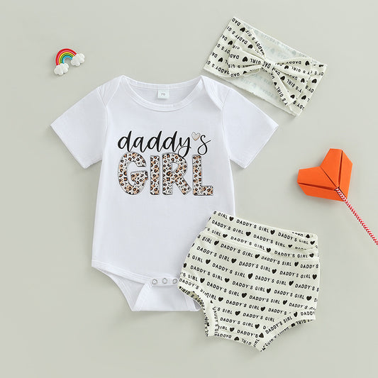 Daddy's Girl Leopard Outfit 3pcs set