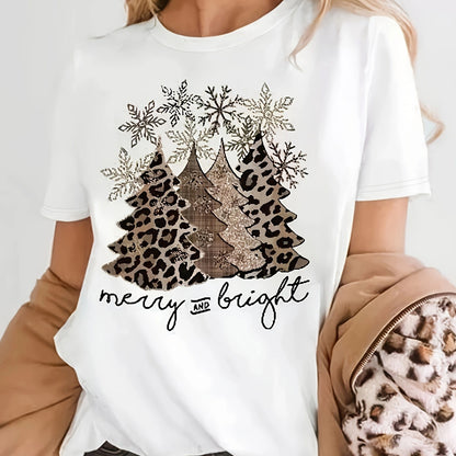 Women's Round Neck Print T-shirt