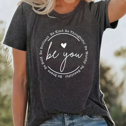 Women's Round Neck Print T-shirt