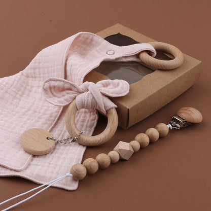 Baby Muslin Wooden Gift Sets
