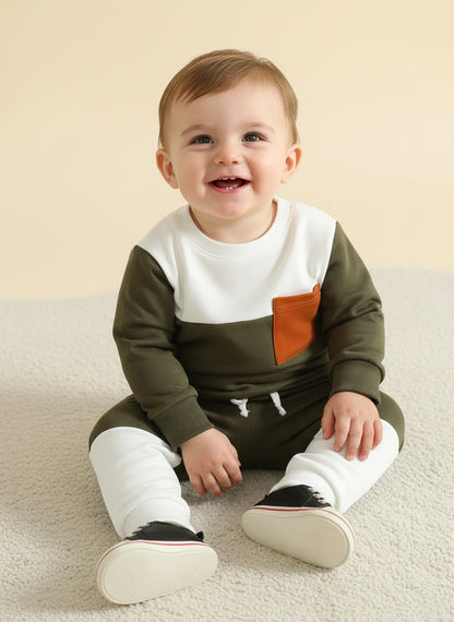 Baby Boy's Color Block Outfit 2pcs set