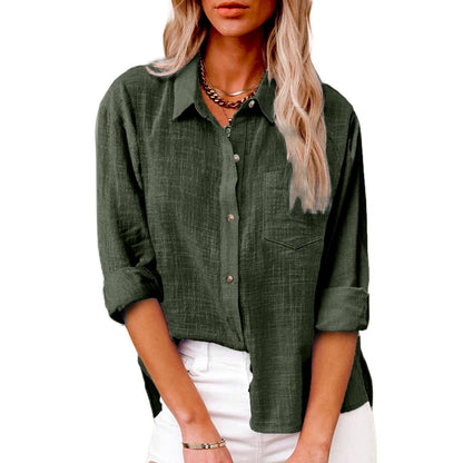 Women's Linen Button-Down Shirt