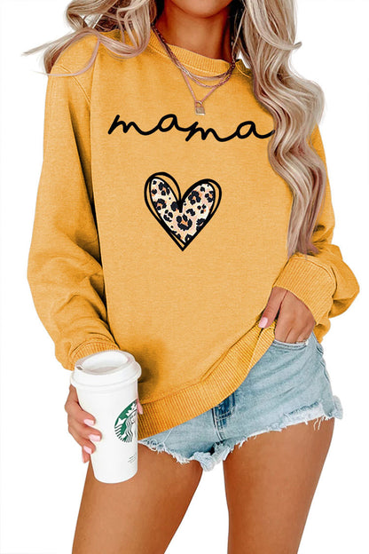 Mama Leopard Heart Sweatshirt