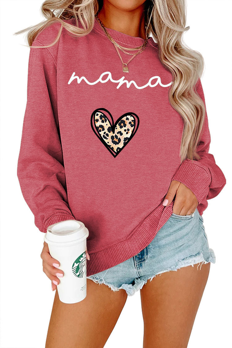 Mama Leopard Heart Sweatshirt