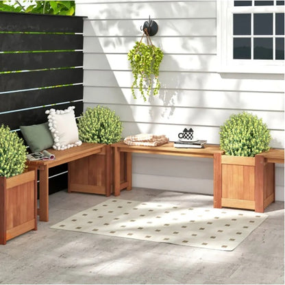 Wooden Planter Box Bench