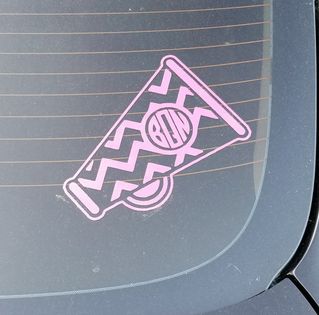 Cheer Initial Megaphone Decal