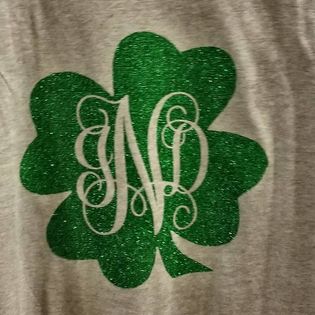 Glitter Clover Initial T-Shirt
