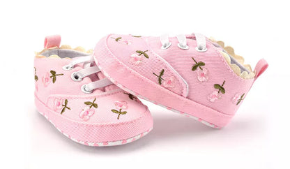 Baby Girl Floral Embroidered Shoes