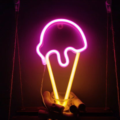 Neon Ice Cream Light